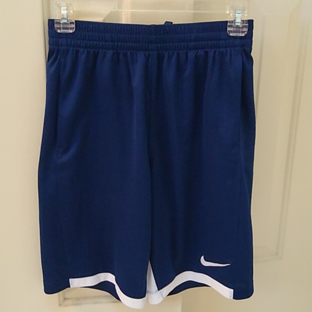 Nike boy's navy and white shorts
